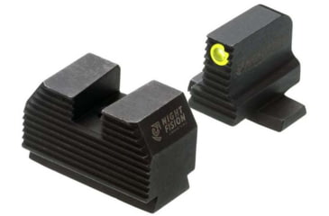 Image of Night Fision Optics Ready Stealth SIG Sauer Night Sight Set, SIG P320 w/ RMR/507c/508t/SRO, Yellow Front Ring, Blank Rear Sight, SIG-180-345-332-YGZX