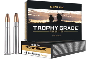 Image of Nosler .416 Remington Magnum, Partition , 400 grain, Nickle Plated Cased, 20 Rounds, 40616