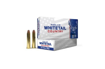 Image of Nosler Whitetail Country 45-70 Government 300 Grain Solid Base Brass Cased Rifle Ammo, 1950 FPS, 20 Rounds, 40145