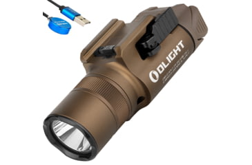 Image of Olight Baldr Pro R Desert Rechargeable And Green Laser Combo LED Flashlight, Cool White, 1350 Lumens, Desert Tan, FL-OL-BALDRPROR-TN