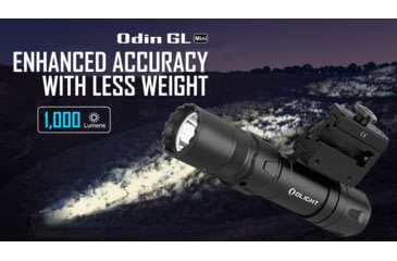 Image of Olight Odin GL Mini Rechargeable Rail Mount Green Beam Combo LED Flashlight, Natural White, 1000 Lumens, Black, FL-OL-ODINGLMINI-BK