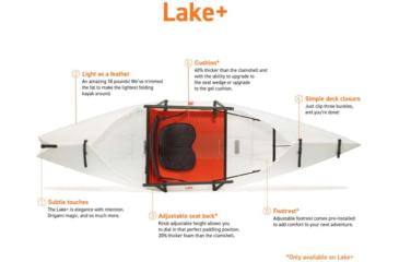 Image of Oru Kayak Lake Sit In Kayak, White, OKY601-ORA-LK