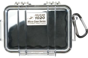 Image of Pelican 1020 Micro Watertight Dry Box, 6.37x4.75x2.12in, Clear Loop w/ Black Liner, 1020-025-100