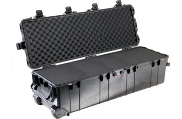 Image of Pelican 1740 Series Long Case Crushproof Dry Box, Black w/ 6 Piece Foam Set &amp; Lid