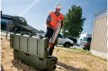 Image of Pelican 1740 Series Long Case Crushproof Dry Box w/ Lid &amp; Foam, OD Green