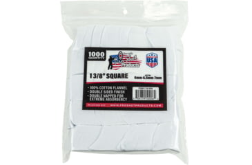 Image of Pro-Shot Cotton Flannel Patches 6-7 mm 13/8 in Square Patch Gun Cleaning Kit, White, 1000 Ct 13/8-1000