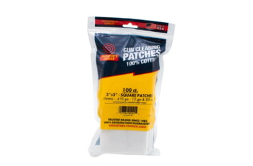 Image of Shooters Choice Cleaning Patches, 100 Pack, 3 in, White, SHF-919SQ-100