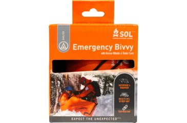 Image of Survive Outdoors Longer Emergency Bivvy with Rescue Whistle, Orange, 0140-1142