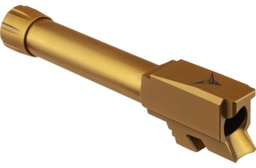 Image of TRYBE Defense Grade Threaded Pistol Barrel, Glock 43/43X, 1/2 x 28 Thread, Gold TIN, TPBG43-TIN