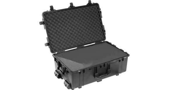 Image of Pelican 1650 Large Crushproof Wheeled Dry Case, 30.75x20.5x11.6in, Black, w/Foam, 1650-020-110