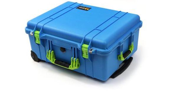 Image of Pelican 1650 Large Crushproof Wheeled Dry Case, 30.75x20.5x11.6in, Blue w/ Liner &amp; Foam, 1650-020-120