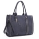 Jessie &amp; James Kate Concealed Carry Lock and Key Satchel with Coin Pouch CCW Handbag, Navy, AMC4032L NV