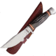 Marbles Horn Knife, 9in Overall, 4.5in Satin SS Blade, Jigged Horn Handle, Brown Leather Sheath, MR461 / EG-742