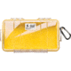 Pelican 1060 Micro Water/Crushproof Dry Box, 9.37x5.56x2.62in - Clear, Yellow Liner w/Carabiner