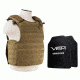 Vism 2964 Series Quick Release Plate Carrier includes two BPC1012 PE Ballistic Hard Plates, Tan BPCVPCVQR2964T-A