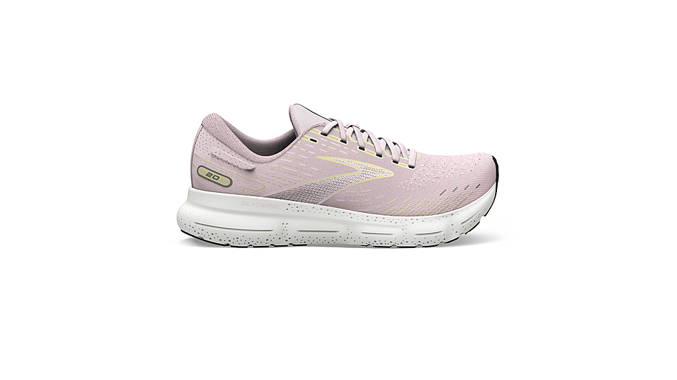 Brooks Glycerin 20 Running Shoes - Womens, Medium, Pink/Yellow/White, 6.0, 1203691B656.060