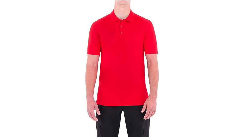 First Tactical Mens Performance Ss Polo, Red, Small 112509-400-S