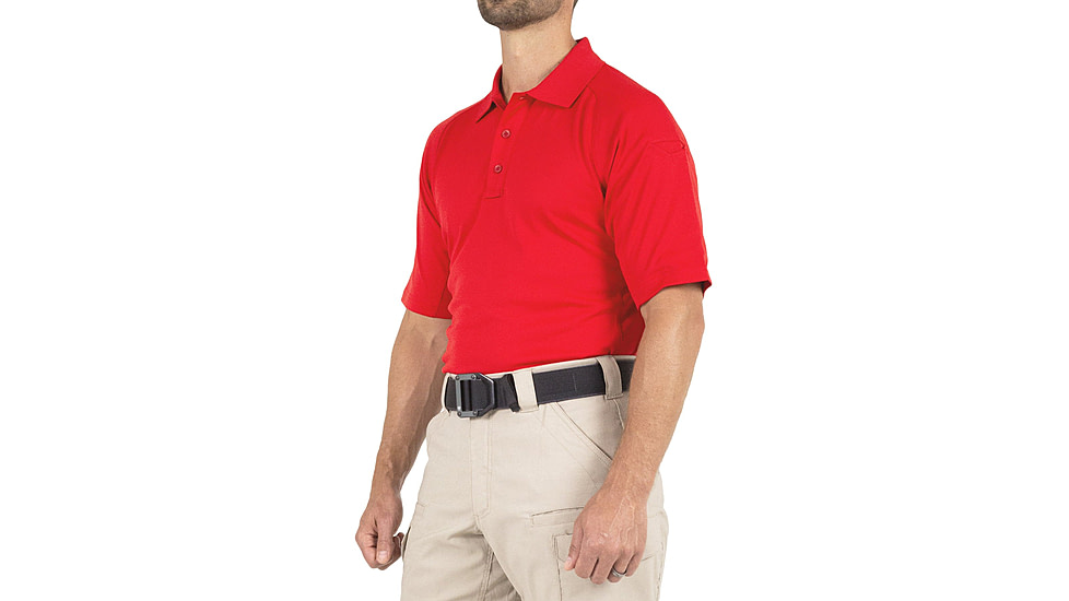 First Tactical Performance Short Sleeve Polo - Mens, Regular, Red, 5XL, 112509-400-5XL-R