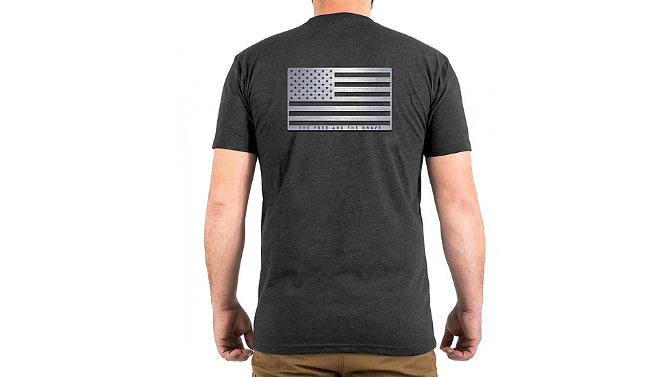 First Tactical Steel Flag Graphic T-Shirt - Mens, Charcoal Heather, Medium, 112558-417-M