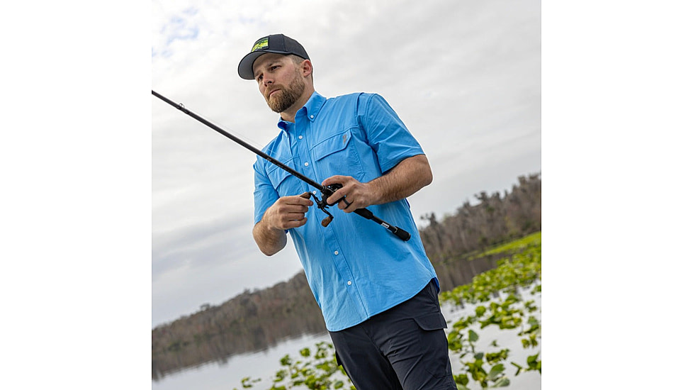 HUK Performance Fishing Back Draft SS Shirt - Mens, Marolina Blue, M, H1500183-420-M