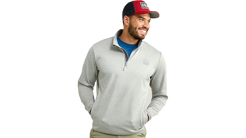 HUK Performance Fishing Cold Front 1/4 Zip Pullover - Mens, Harbormist Hthr, Extra Large, H1300098-054-XL