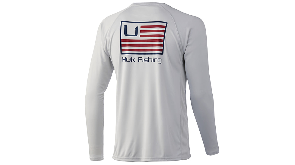 HUK Performance Fishing Huk And Bars Pursuit Long Sleeve - Mens, Oyster F22, Medium, H1200426-056-M