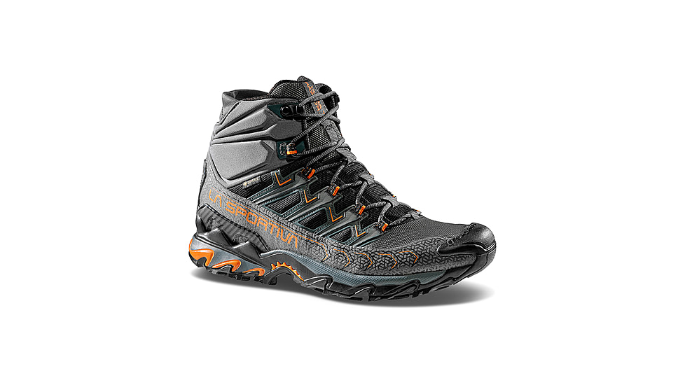 La Sportiva Ultra Raptor II Mid GTX Hiking Shoes - Mens, Carbon/Hawaiian Sun, 43, 34B-900208-43