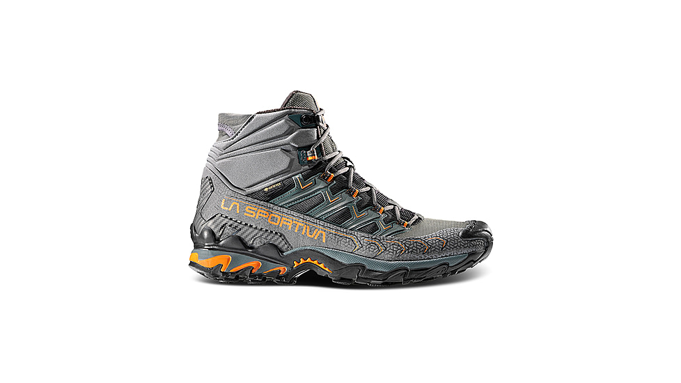 La Sportiva Ultra Raptor II Mid GTX Hiking Shoes - Mens, Carbon/Hawaiian Sun, 43, 34B-900208-43