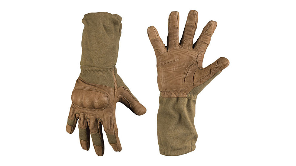 MIL-TEC Long Fire-Resistant Action Gloves, Coyote, Large, 12520105-904