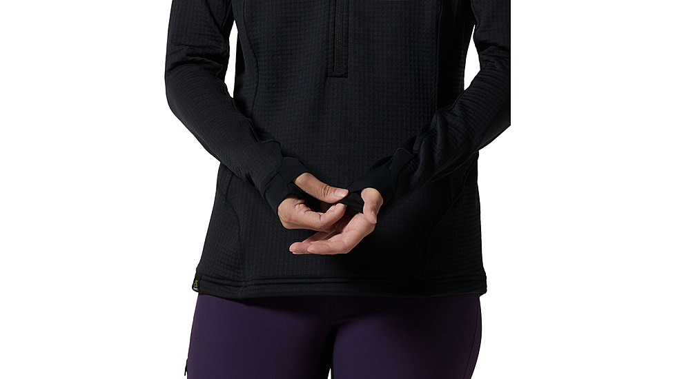 Mountain Hardwear Polartec Power Grid Half Zip Jacket - Womens, Black, Small, 1985341010-S