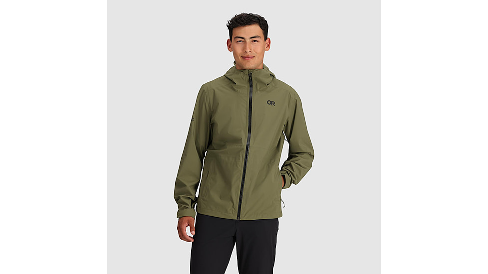 Outdoor Research Stratoburst Stretch Rain Jacket - Mens, Ranger Green, Small, 3008932288006