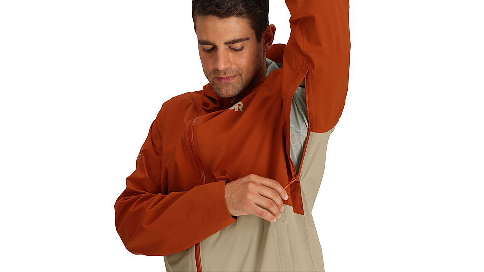 Outdoor Research Stratoburst Stretch Rain Jacket - Mens, Terra/Pro Khaki, Medium, 3008932717007