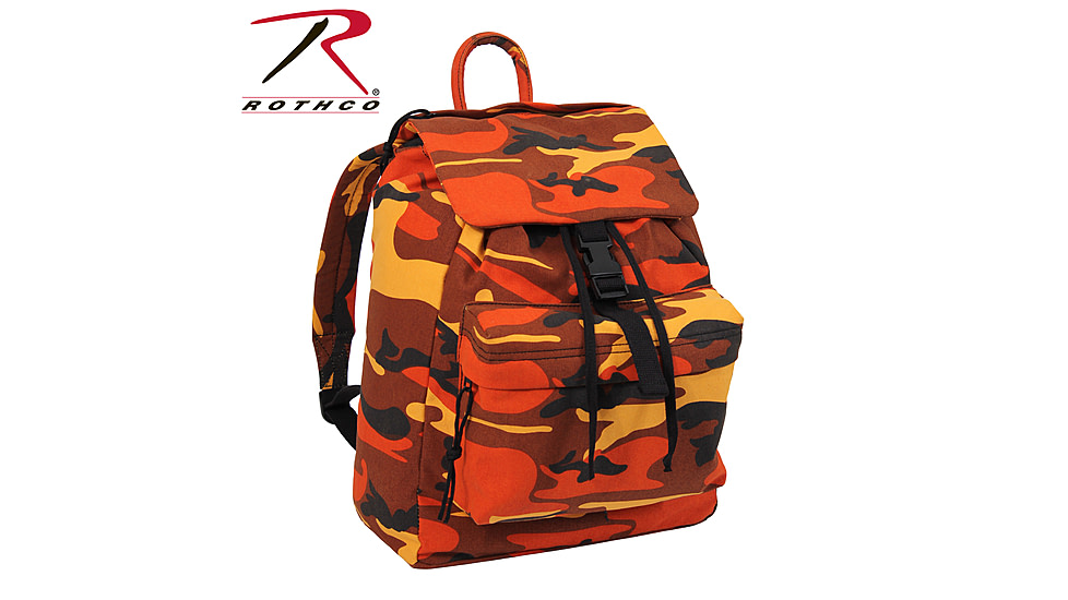 Rothco Canvas Daypack, Savage Orange Camo, 2382-SavageOrangeCamo