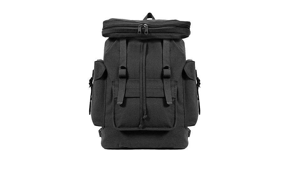 Rothco Canvas European Style Rucksack, Black, 2305-Black