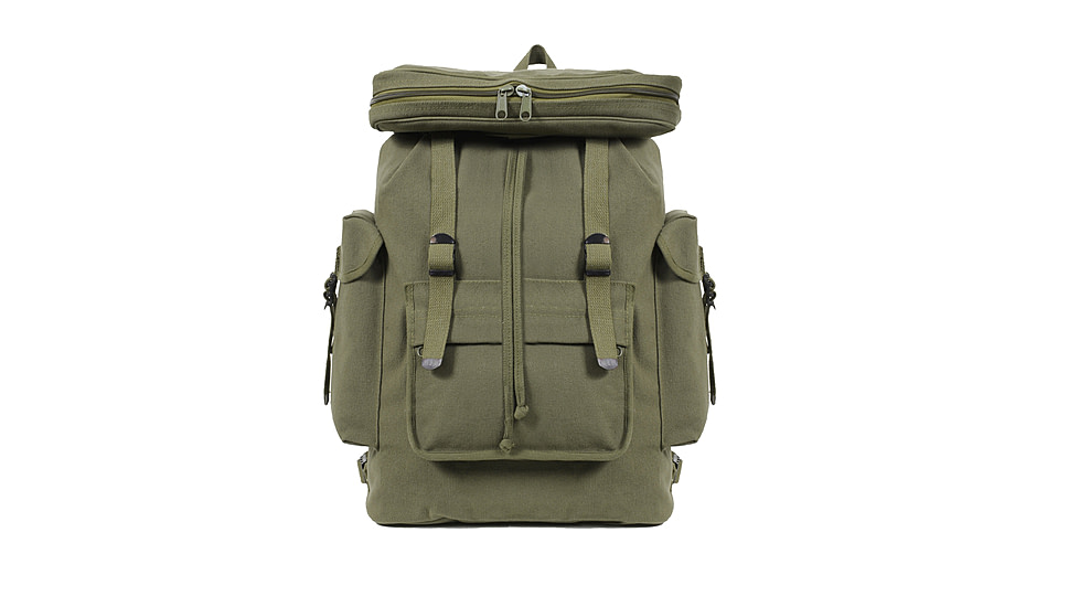 Rothco Canvas European Style Rucksack, Olive Drab, 2304-OliveDrab