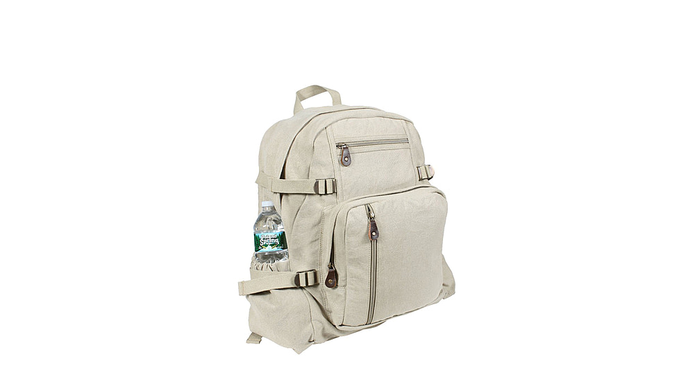 Rothco Jumbo Vintage Canvas Backpack, Khaki, 9262-Khaki