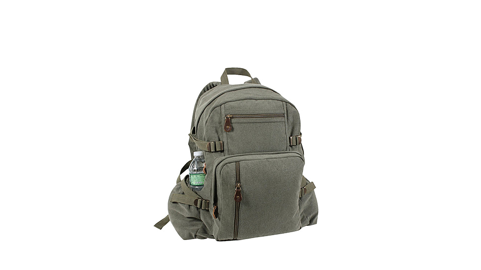 Rothco Jumbo Vintage Canvas Backpack, Olive Drab, 9262-OliveDrab