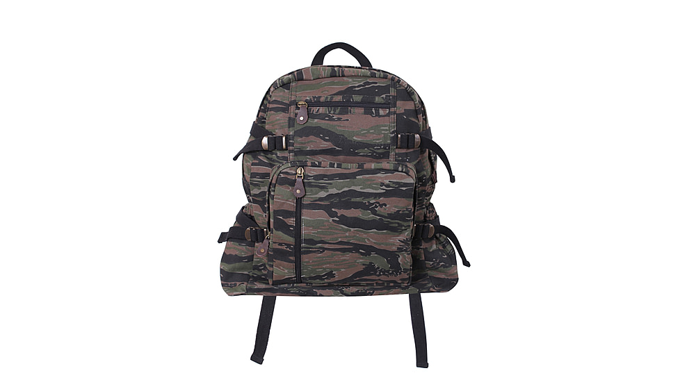 Rothco Jumbo Vintage Canvas Backpack, Tiger Stripe Camo, 9712-TigerStripeCamo