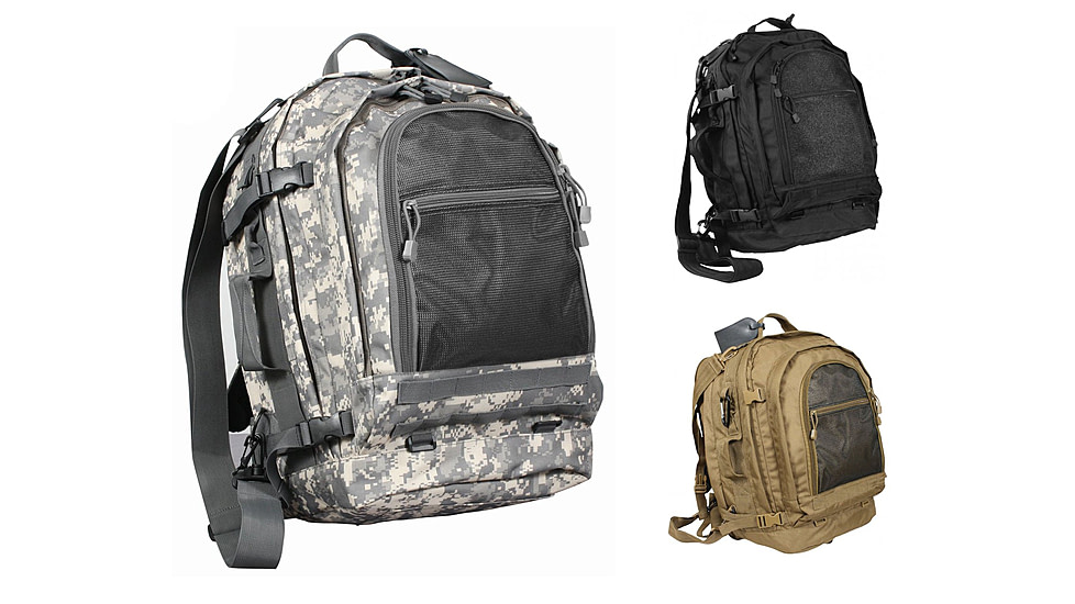 Rothco Move Out Tactical/Travel Backpack, ACU Digital Camo, Black, Coyote Brown