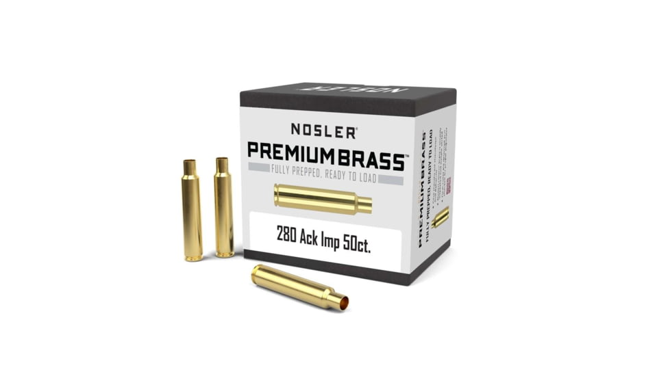 Nosler Premium Brass .280 Ackley Improved Premium Rifle Brass, 50 Rounds, NO10175