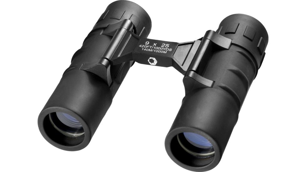 Barska 9x25 Focus Free Roof BK-7 Prism Compact Binoculars, Black w/ Case AB10302