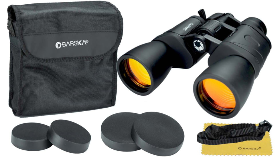 Barska Gladiator 8-24x50 Porro Prism Zoom Binoculars, Black, AB11180