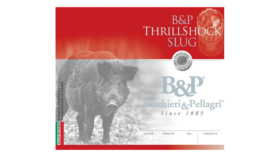 Baschieri &amp; Pellagri Traditional Slug Shotshells- 12 ga 2-3/4 In 1-1/8 oz 1550 fps 10/ct, CA7C06SLA002