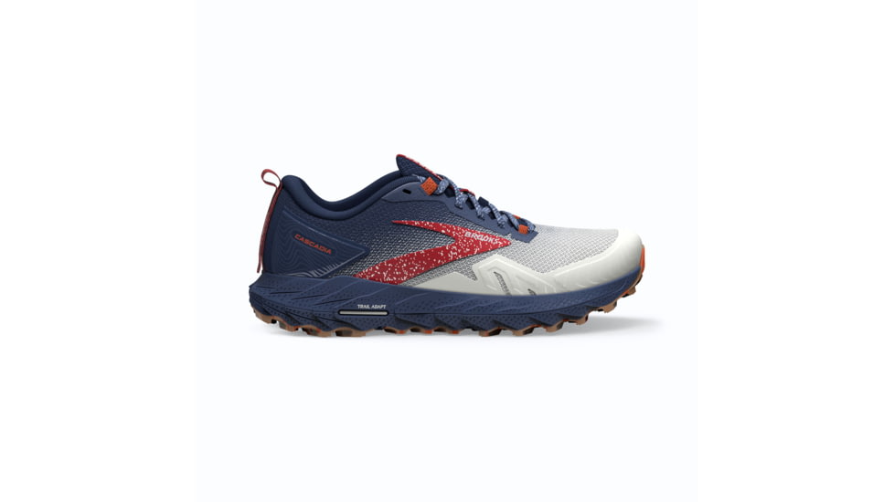 Brooks Cascadia 17 Running Shoes - Womens, White/Navy/Bittersweet, 9.0, 1203921B157.090