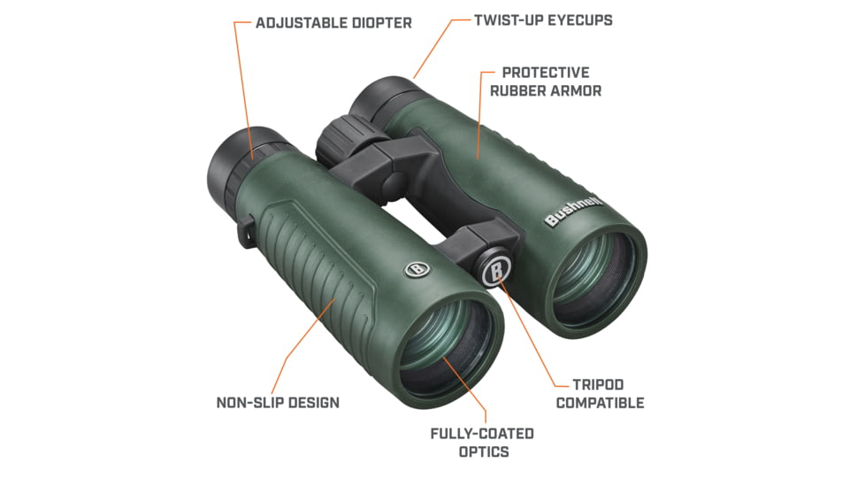 Bushnell Excursion 10x42mm Powerview Roof Binocular, Green, 210242BF