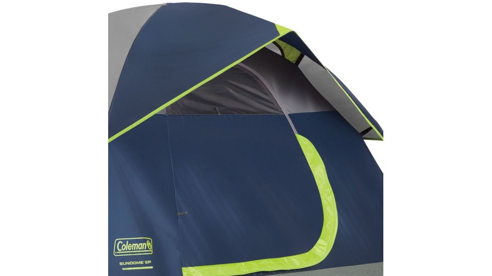 Coleman Sundome 2-Person Tent w/ Rainfly, Navy/Grey, 7x5ft, 2000036415