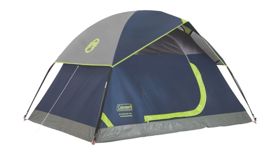 Coleman Sundome 2-Person Tent w/ Rainfly, Navy/Grey, 7x5ft, 2000036415