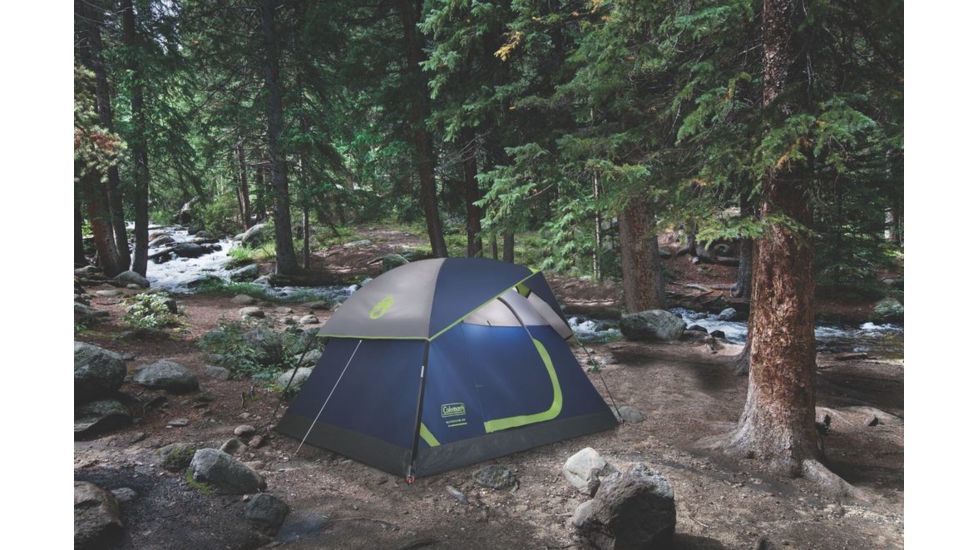 Coleman Sundome 2-Person Tent w/ Rainfly, Navy/Grey, 7x5ft, 2000036415