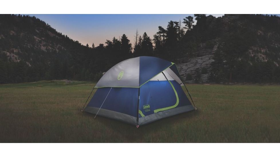 Coleman Sundome 3-Person Tent w/ Rainfly, Navy/Grey, 7x7ft, 2000036414