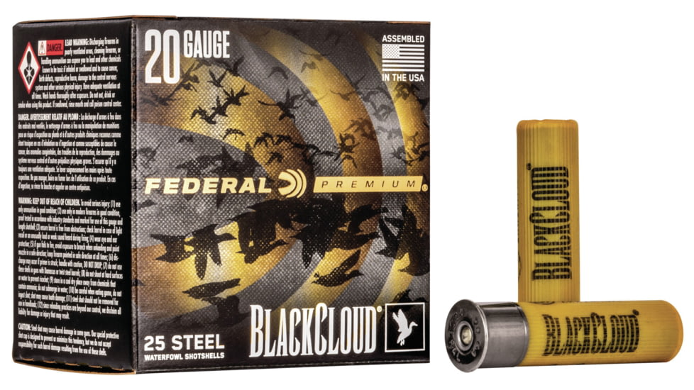 Federal Premium Black Cloud 20 Gauge 1 oz Black Cloud FS Steel Centerfire Shotgun Ammo, 2 Shot, 25 Rounds, PWBX209 2, PWBX209 2